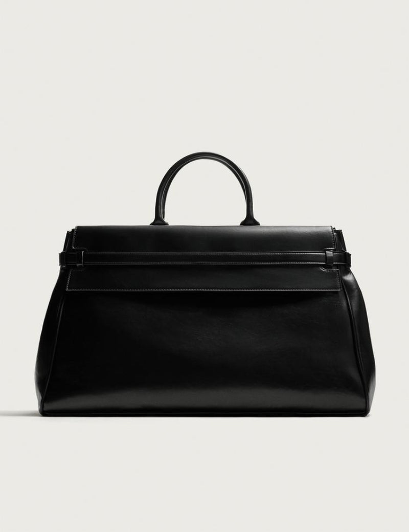 "MINIMALIST BELTED" LEATHER TOTE BAG