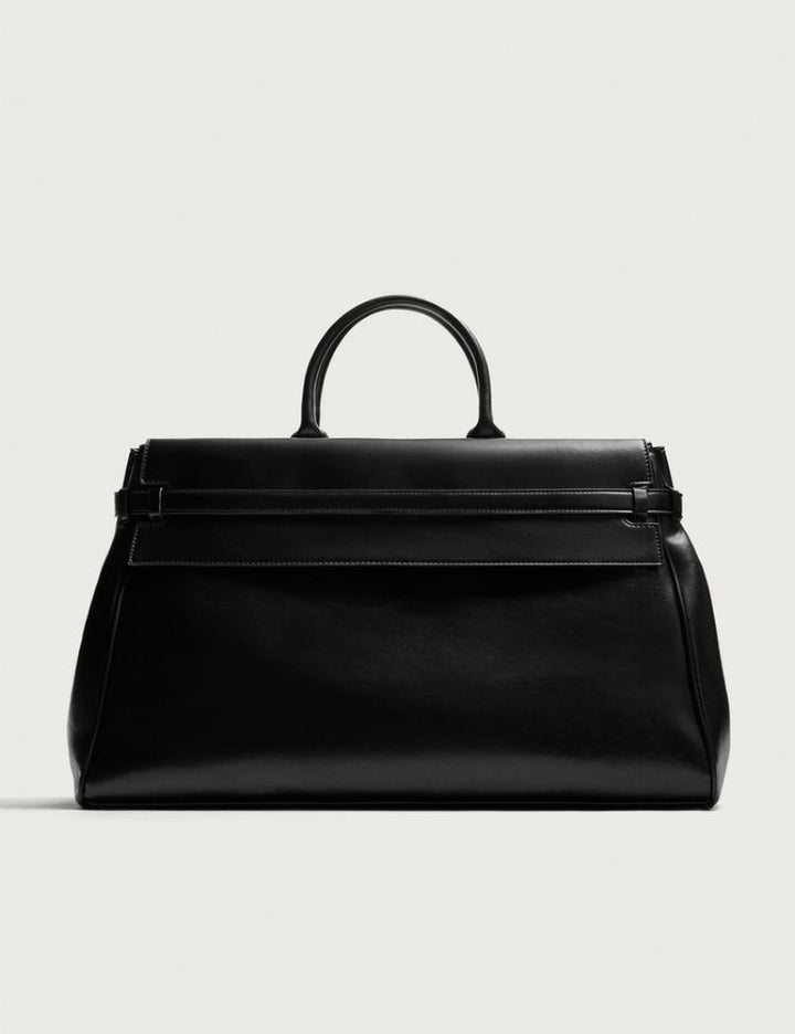 "MINIMALIST BELTED" LEATHER TOTE BAG