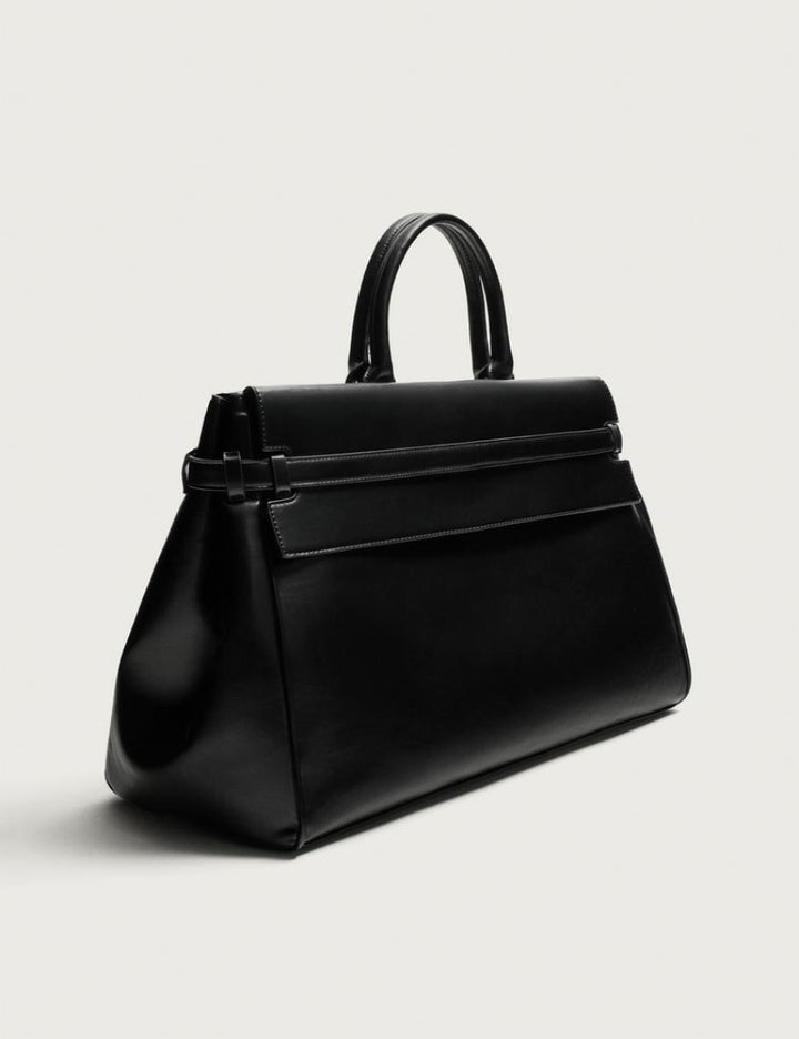 "MINIMALIST BELTED" LEATHER TOTE BAG