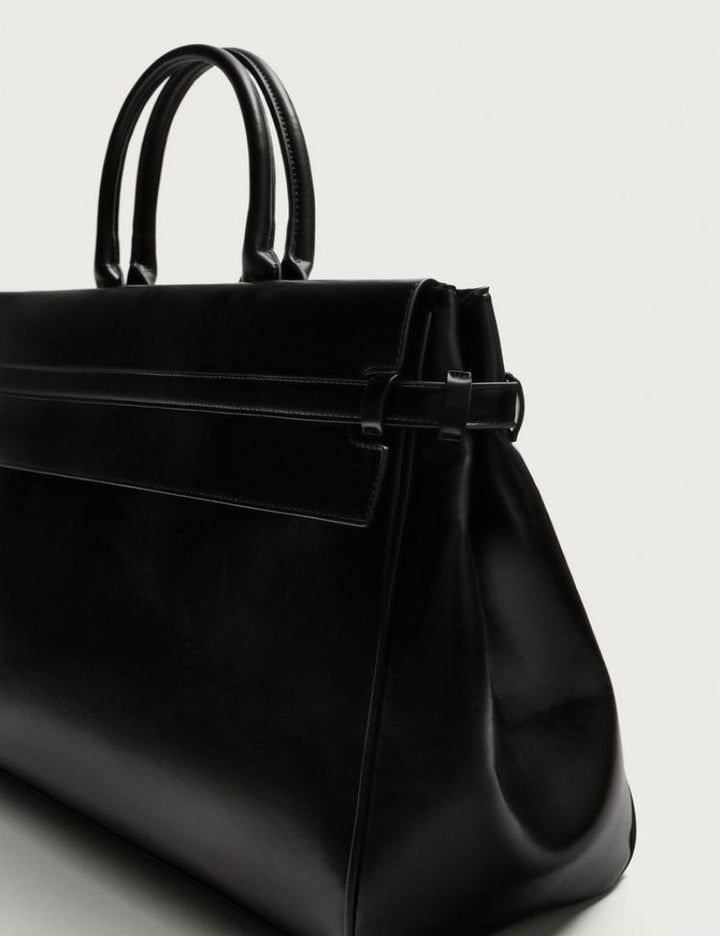 "MINIMALIST BELTED" LEATHER TOTE BAG