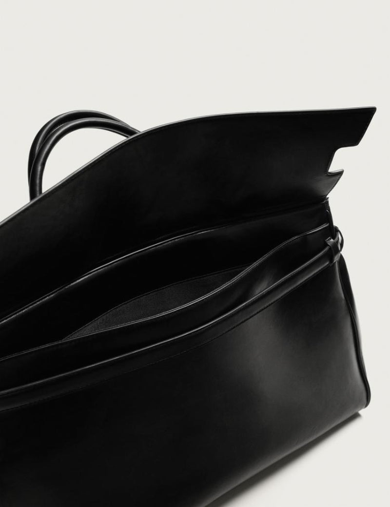 "MINIMALIST BELTED" LEATHER TOTE BAG