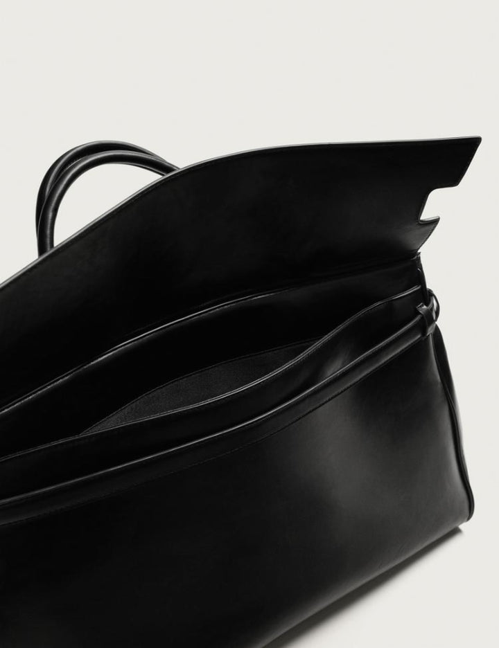"MINIMALIST BELTED" LEATHER TOTE BAG