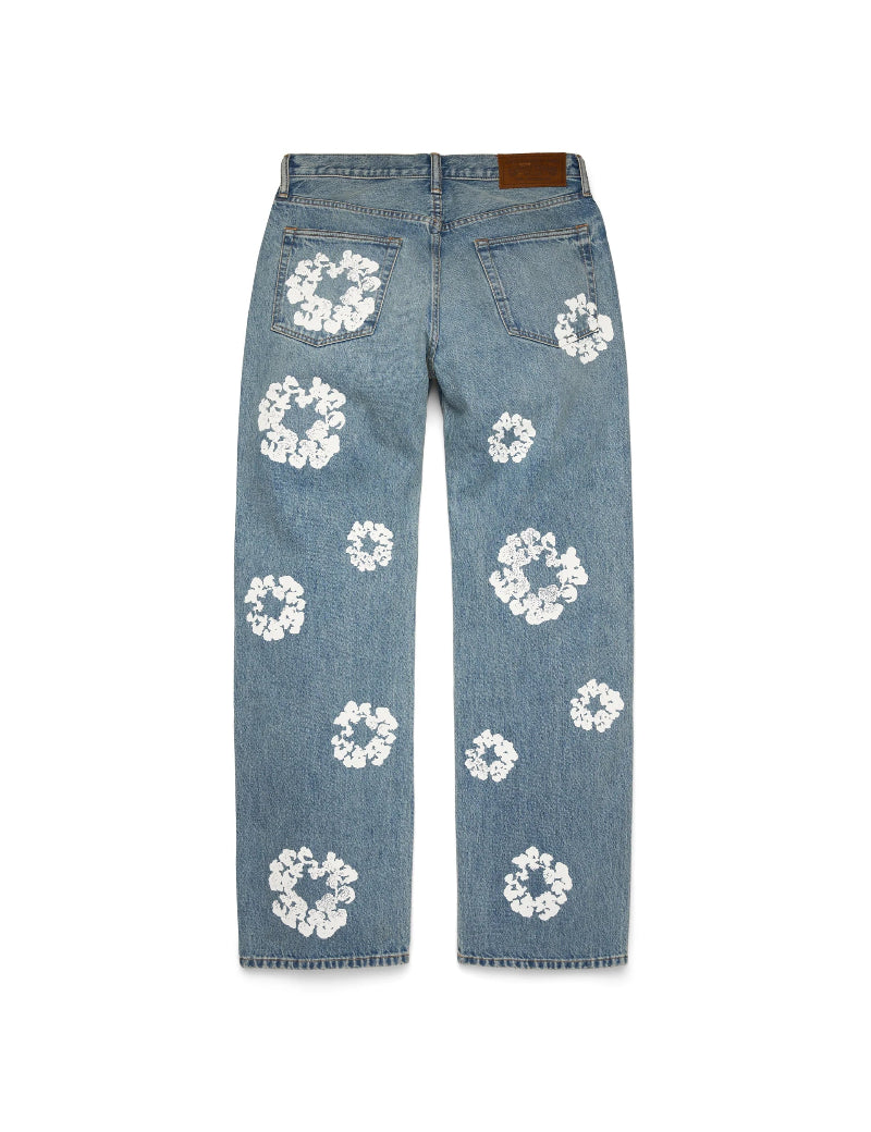 Baggy Cotton Wreath Denim Jeans