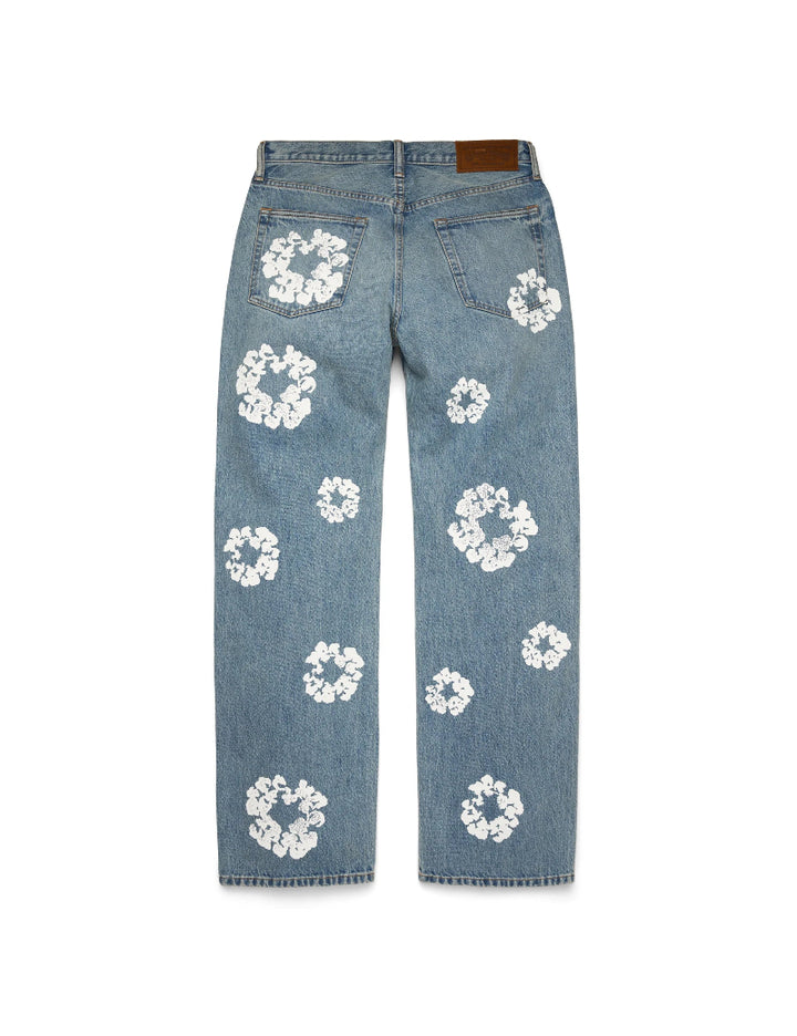 Baggy Cotton Wreath Denim Jeans