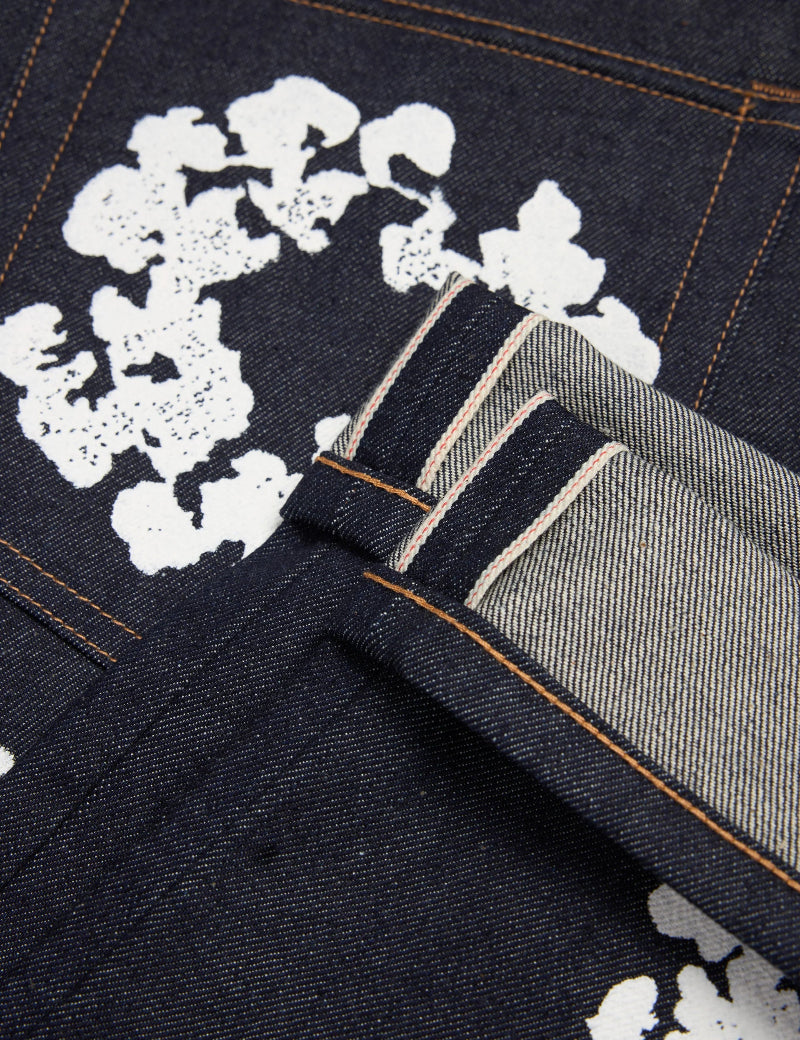 Baggy Selvedge Cotton Wreath Denim Jeans
