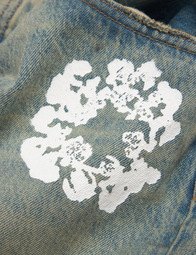 Baggy Cotton Wreath Denim Jeans