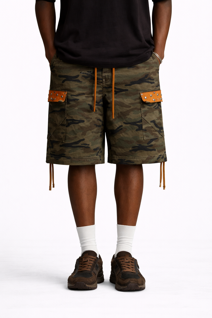 Plateau Studio: Camo Studded Cargo Shorts