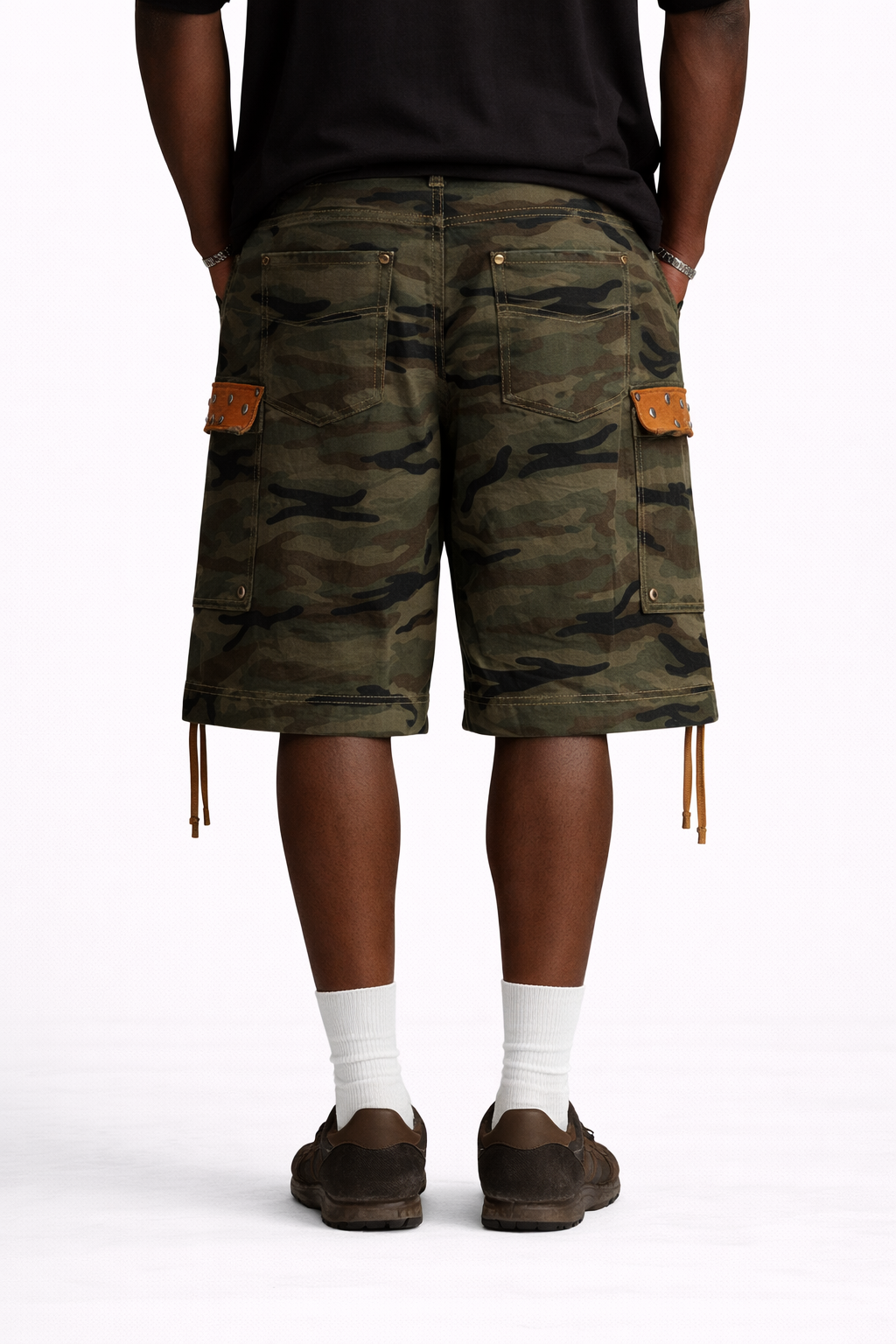 Plateau Studio: Camo Studded Cargo Shorts
