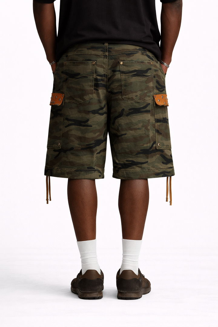 Plateau Studio: Camo Studded Cargo Shorts