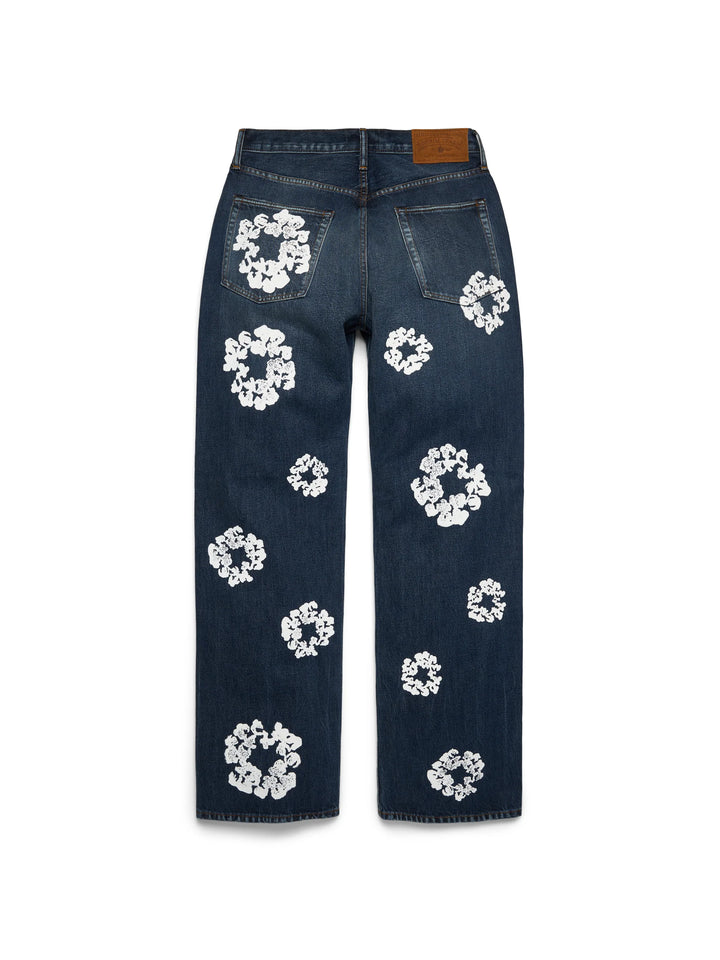 Baggy Cotton Wreath Denim Jeans