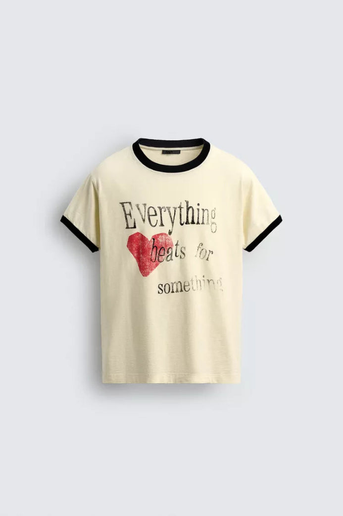 "Everything Beats For Something" Ringer Tee