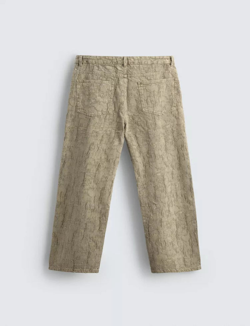 Textured Jacquard Relaxed Fit Pants