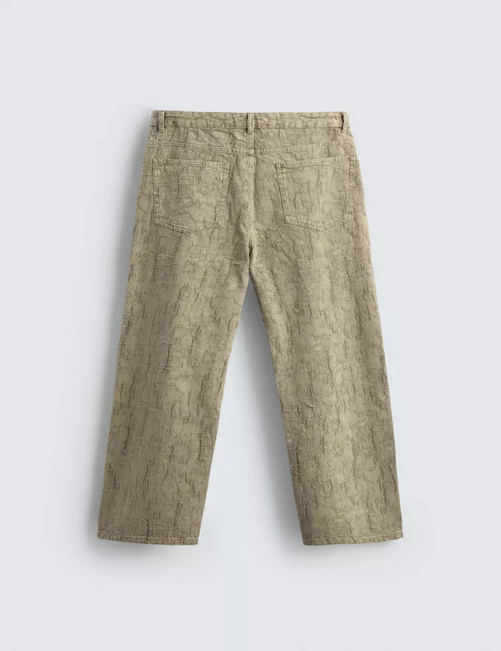 Textured Jacquard Relaxed Fit Pants