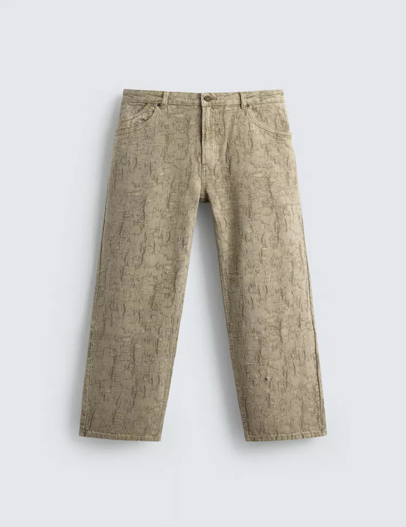 Textured Jacquard Relaxed Fit Pants