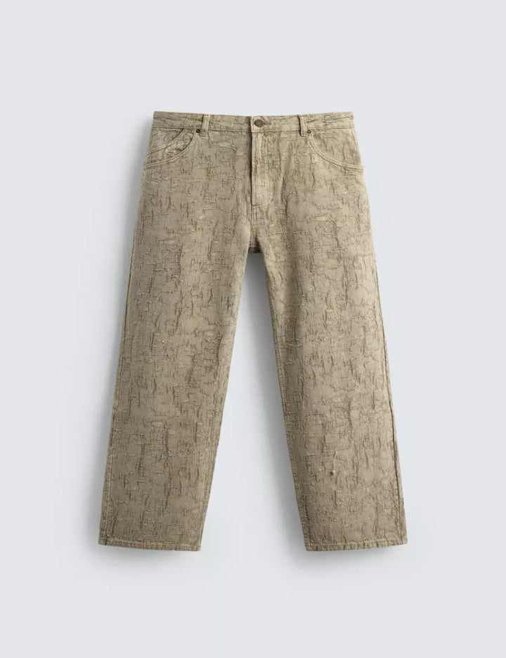 Textured Jacquard Relaxed Fit Pants