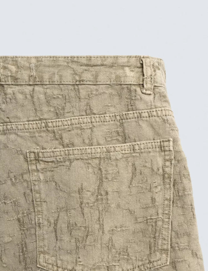 Textured Jacquard Relaxed Fit Pants