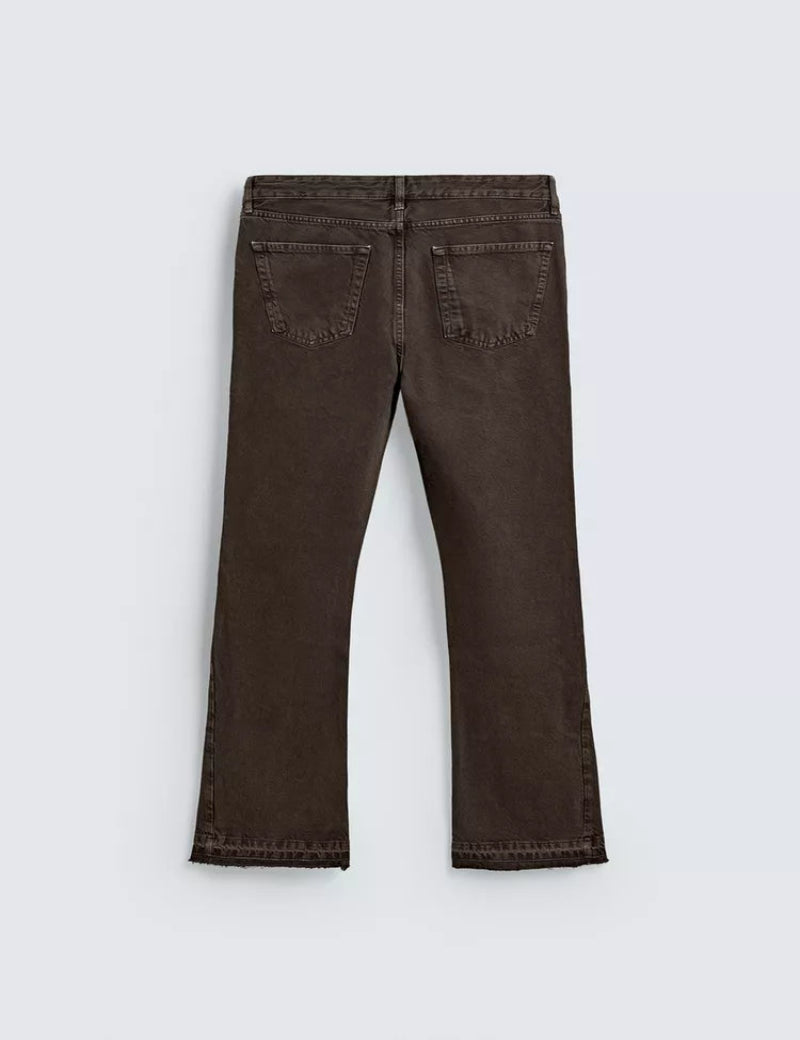Frayed-Hem Flared Jeans