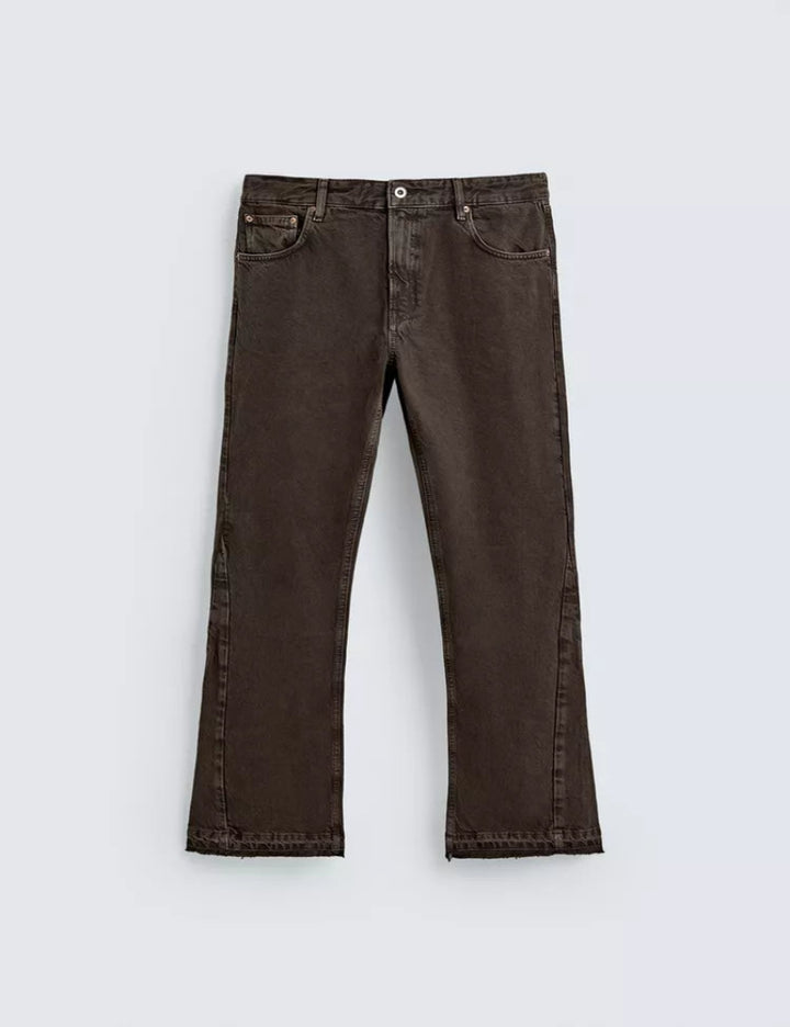 Frayed-Hem Flared Jeans
