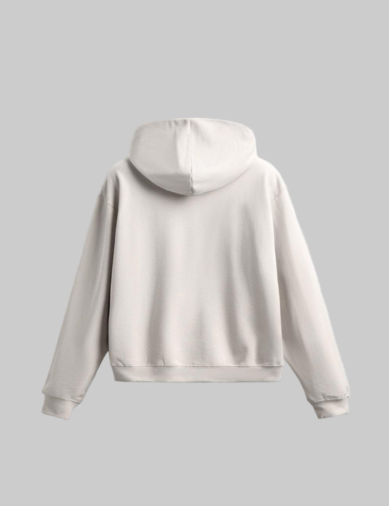 White hoodie on a light gray background