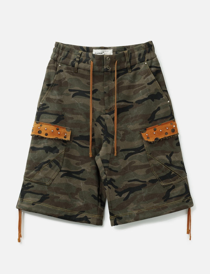 Plateau Studio: Camo Studded Cargo Shorts