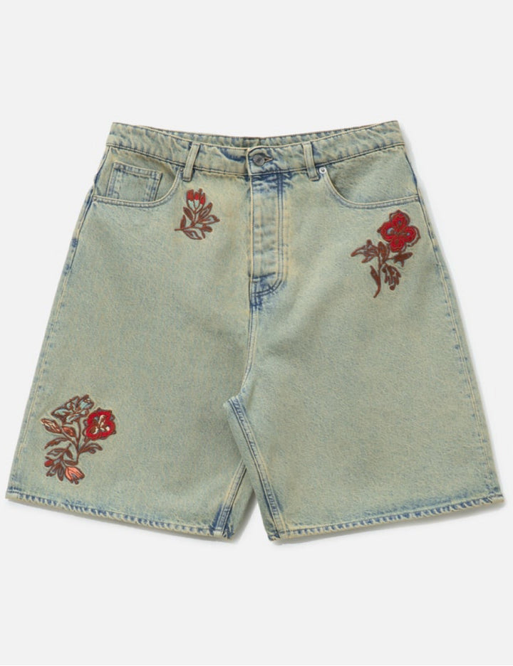 Short Jean Dusty Brodé Fleurs