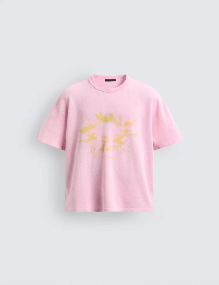Relaxed pink knit Fit Graphic T-Shirt