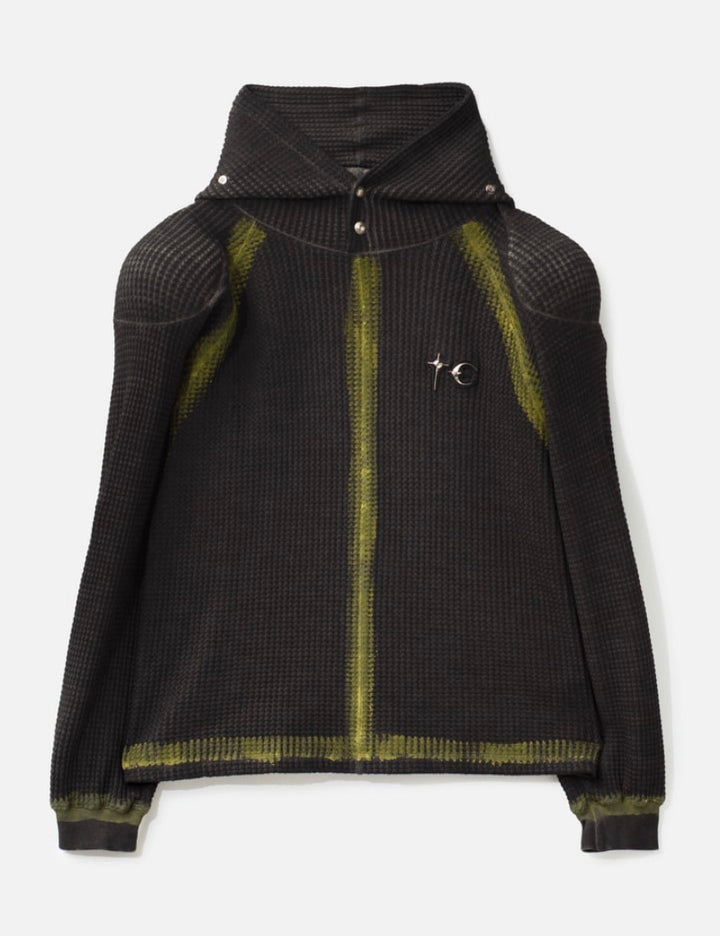 Bulk Shoulder Painted Line Waffle Hoodie