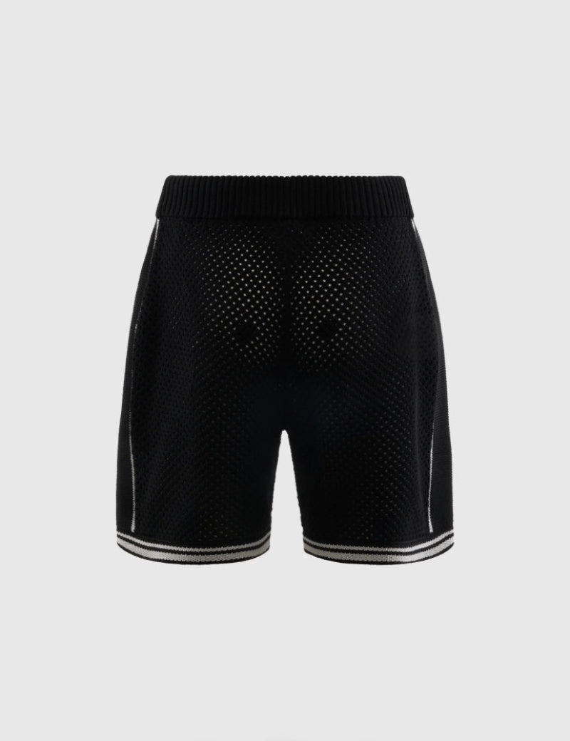Open-Work Knit Shorts