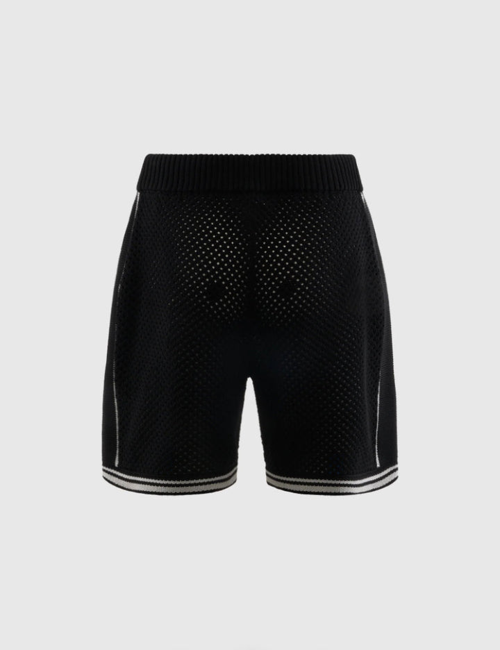 Open-Work Knit Shorts
