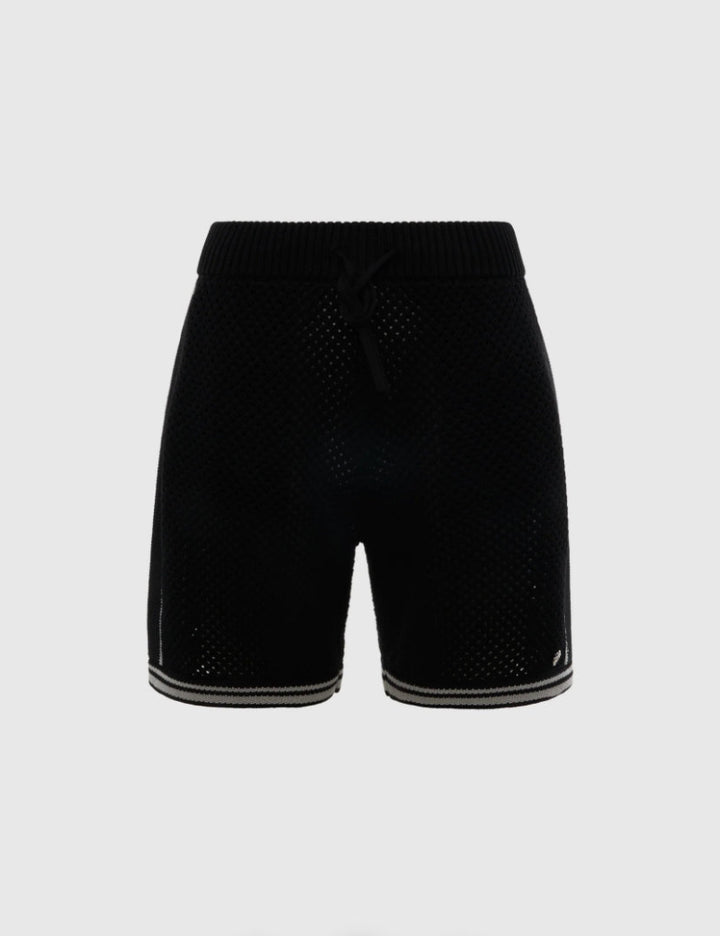 Open-Work Knit Shorts