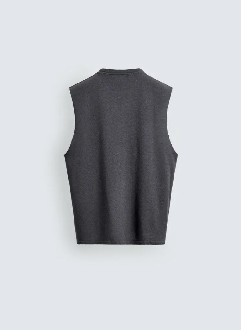 Distressed Smoke-Graphic Muscle Tee
