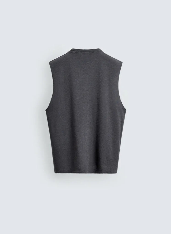 Distressed Smoke-Graphic Muscle Tee