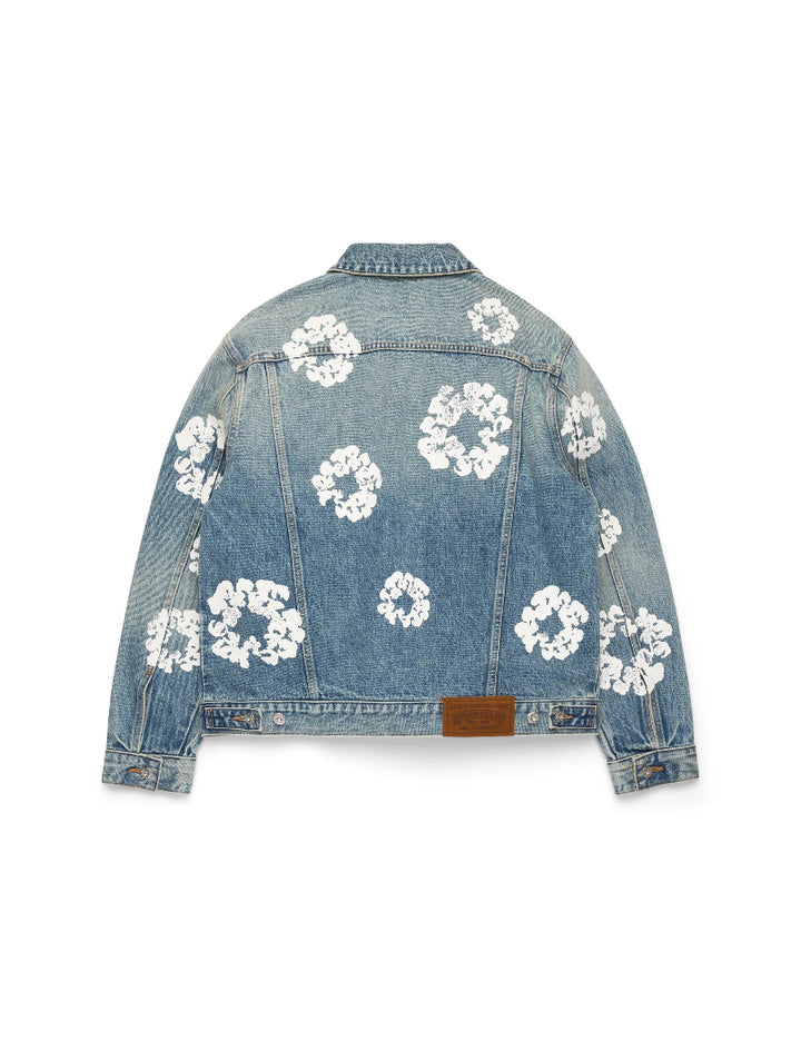 Baggy Cotton Wreath Denim Jacket