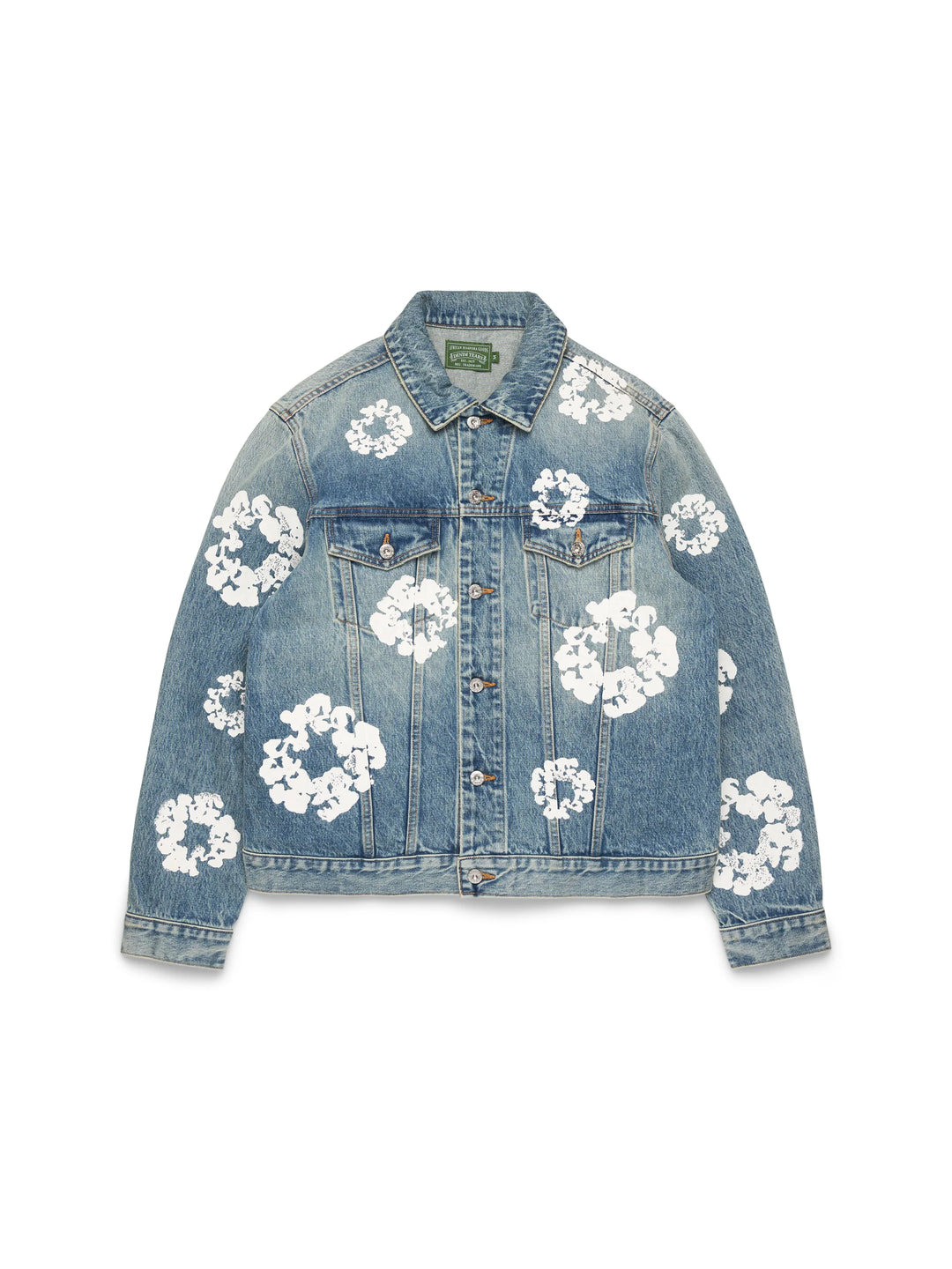Baggy Cotton Wreath Denim Jacket